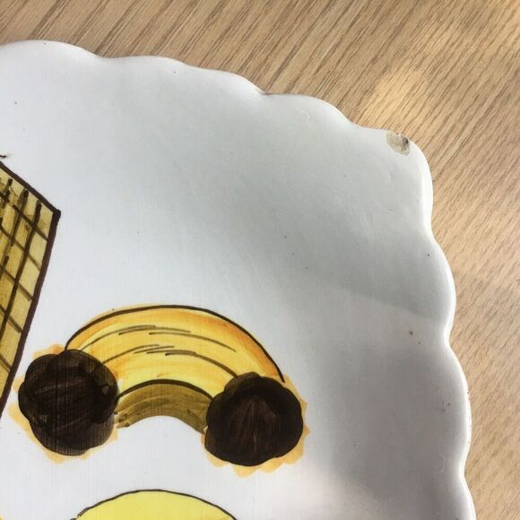 Lot of 2 TIL Hand Painted Italy Made 7 1/2” Bread Baguette Bagel Tiramisu Plate - Picture 5 of 11